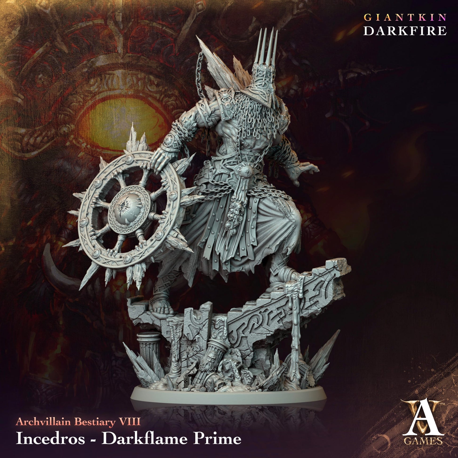 3D Printed Archvillain Games Incedros Darkflame Prime Archvillain Bestiary Vol. VIII 28 32mm D&D - 3D Printing Boss 