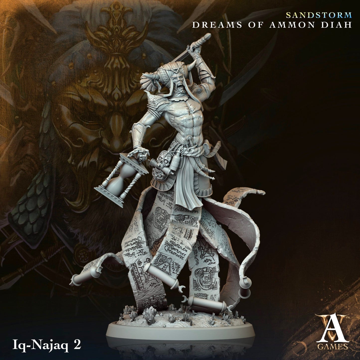 3D Printed Archvillain Games Iq Najaq Sandstorm Dreams of Ammon Diah 28 32mm D&D - 3D Printing Boss 