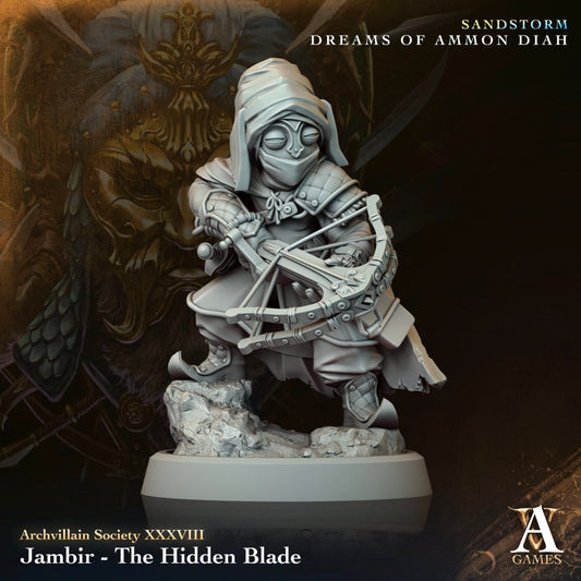 3D Printed Archvillain Games Jambir The Hidden Blade Archvillain Society Vol XXXVIII 28 32mm D&D - 3D Printing Boss 