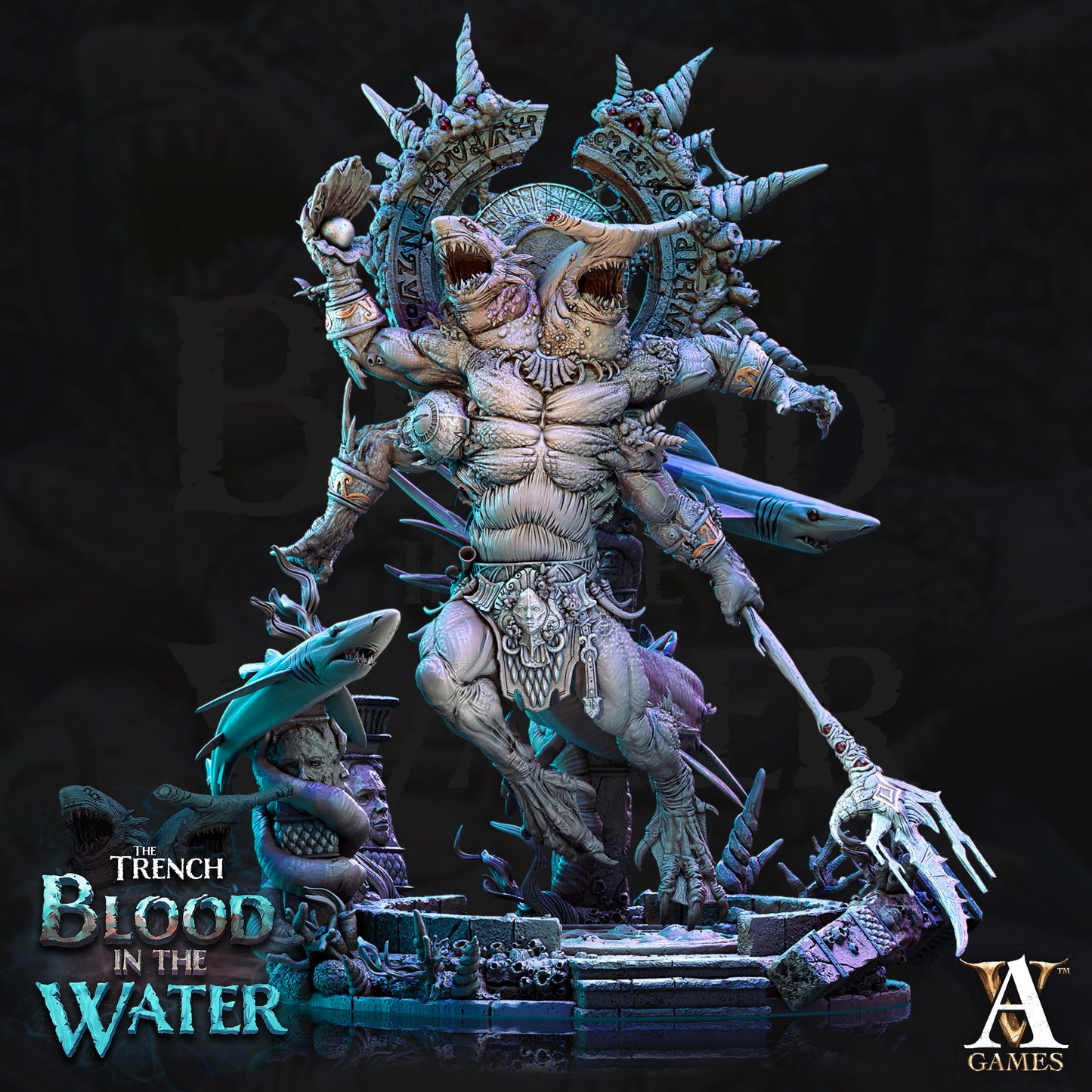 3D Printed Archvillain Games Karkhareetoth The Trench Blood In the Water 28 32mm D&D - 3D Printing Boss 