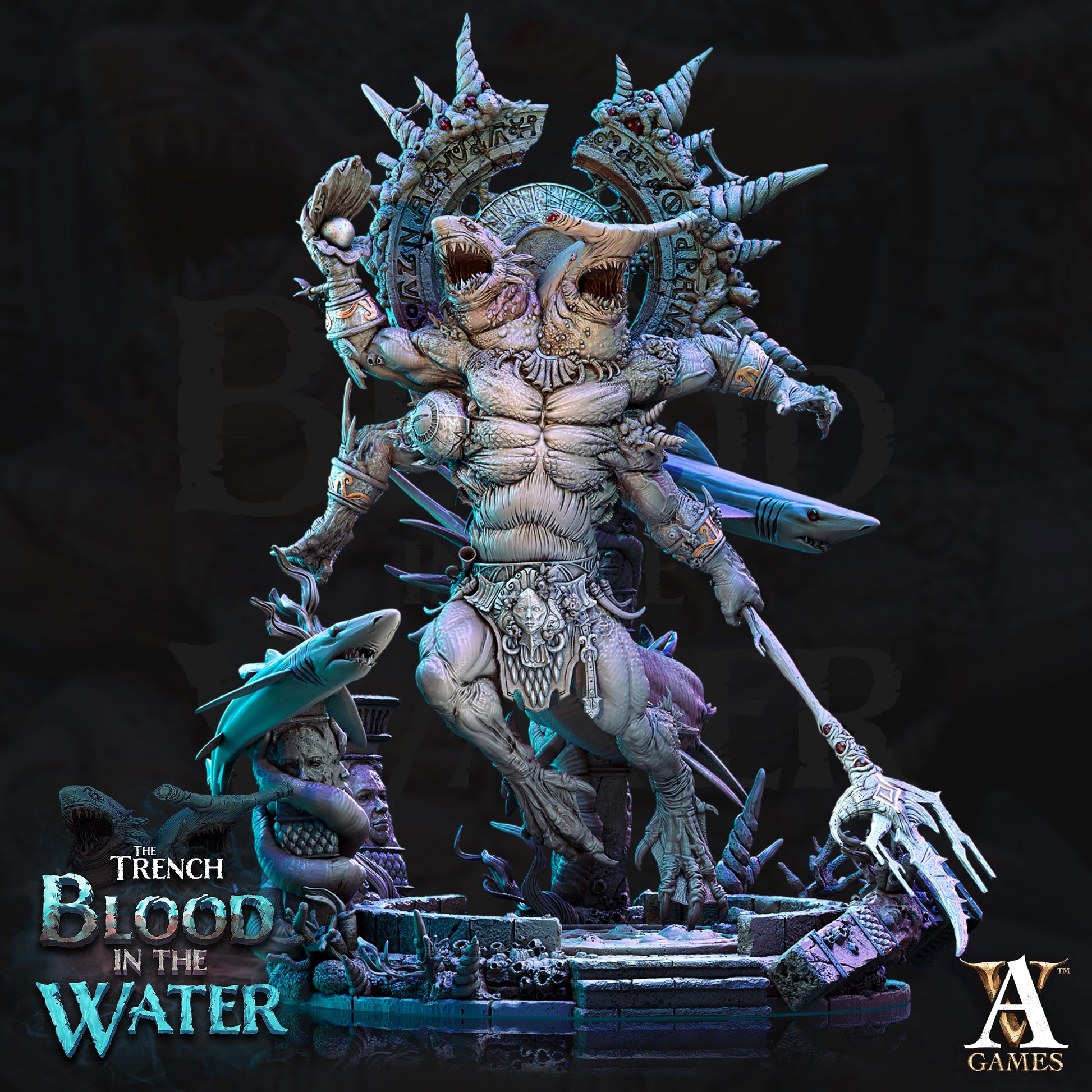 3D Printed Archvillain Games Karkhareetoth The Trench Blood In the Water 28 32mm D&D - 3D Printing Boss 
