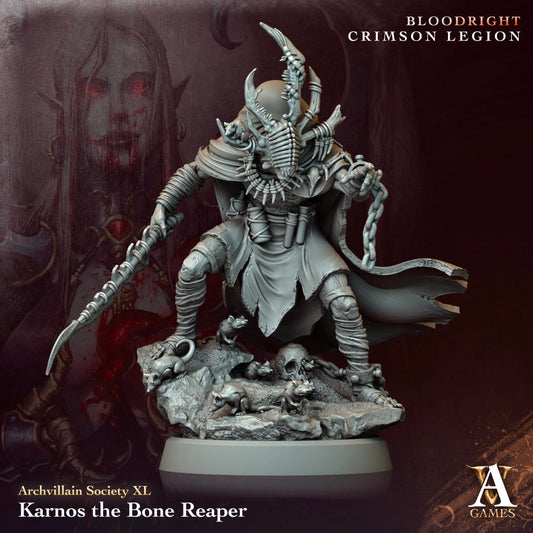 3D Printed Archvillain Games Karnos - The Bone Reaper Archvillain Society Vol. XL 28 32mm D&D - 3D Printing Boss 
