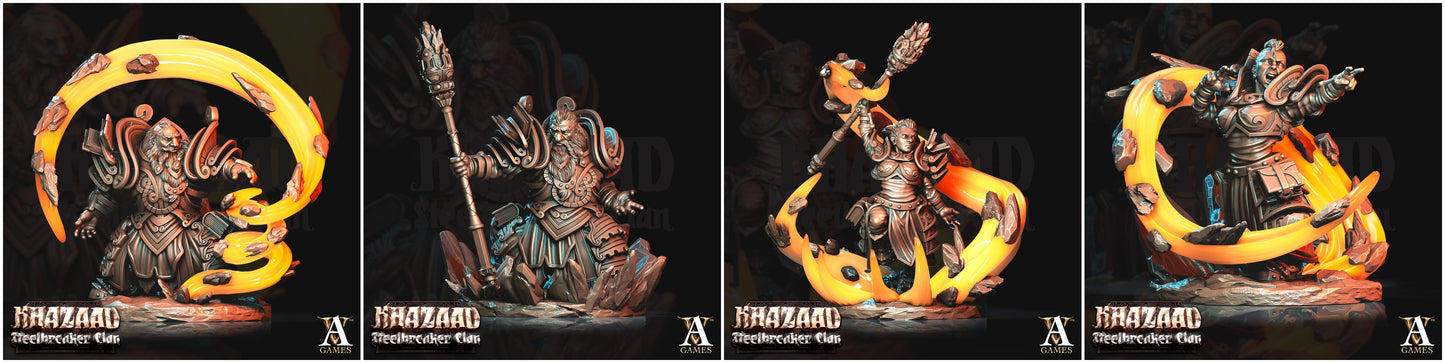 3D Printed Archvillain Games Khazaad Steelbreaker Clan - Geomancers 28mm 32mm D&D - 3D Printing Boss 