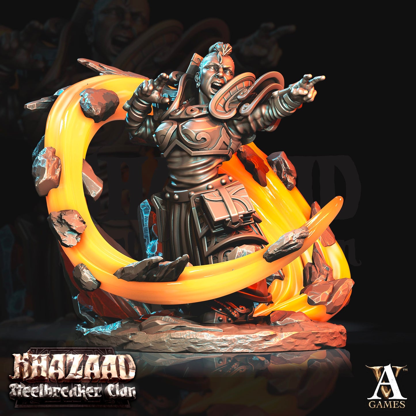 3D Printed Archvillain Games Khazaad Steelbreaker Clan - Geomancers 28mm 32mm D&D - 3D Printing Boss 