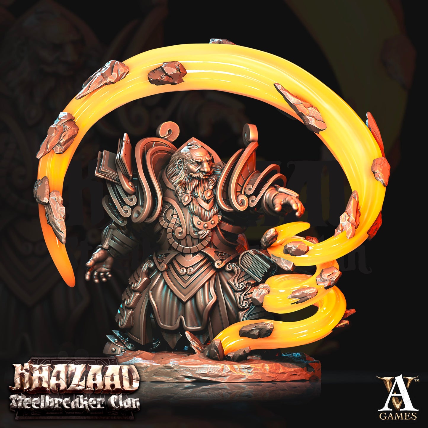 3D Printed Archvillain Games Khazaad Steelbreaker Clan - Geomancers 28mm 32mm D&D - 3D Printing Boss 