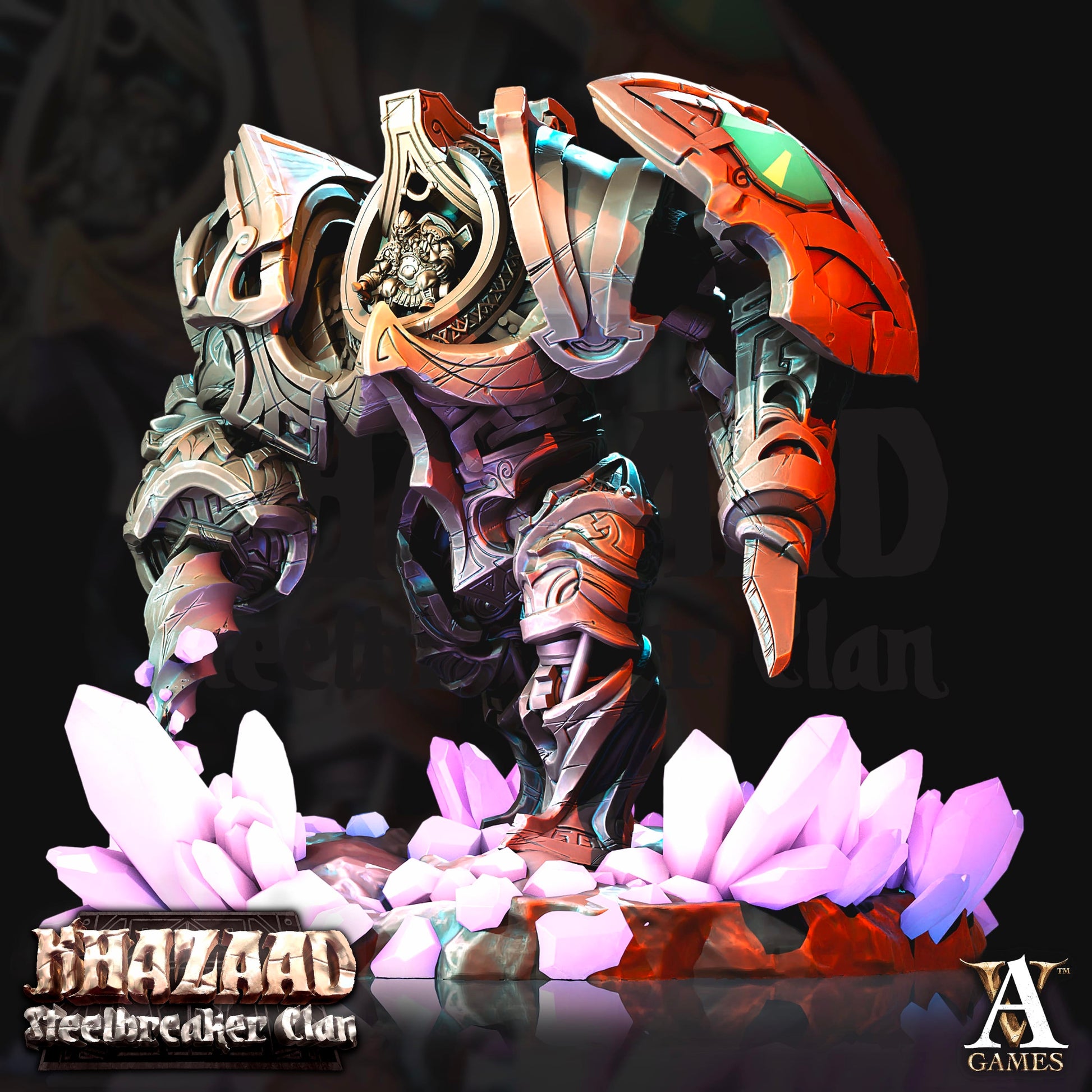 3D Printed Archvillain Games Khazaad Steelbreaker Clan - Monometronaut 28mm 32mm D&D - 3D Printing Boss 