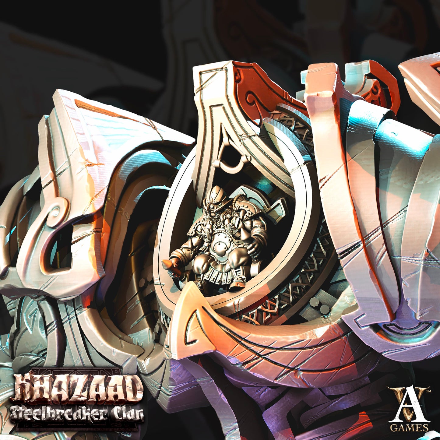 3D Printed Archvillain Games Khazaad Steelbreaker Clan - Monometronaut 28mm 32mm D&D - 3D Printing Boss 