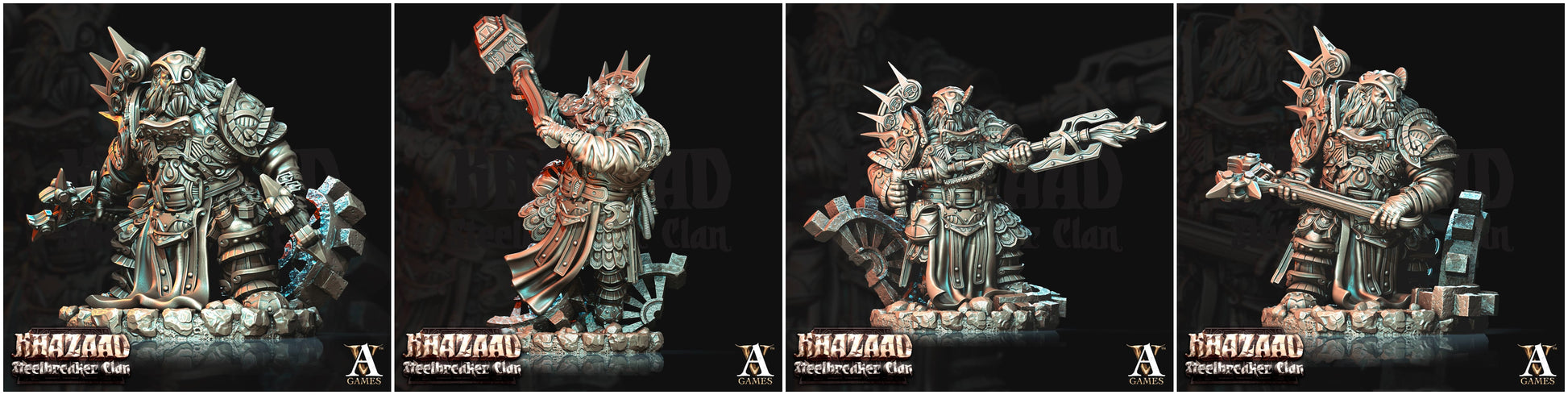 3D Printed Archvillain Games Khazaad Steelbreaker Clan - Steelbreaker Engineers 28mm 32mm D&D - 3D Printing Boss 