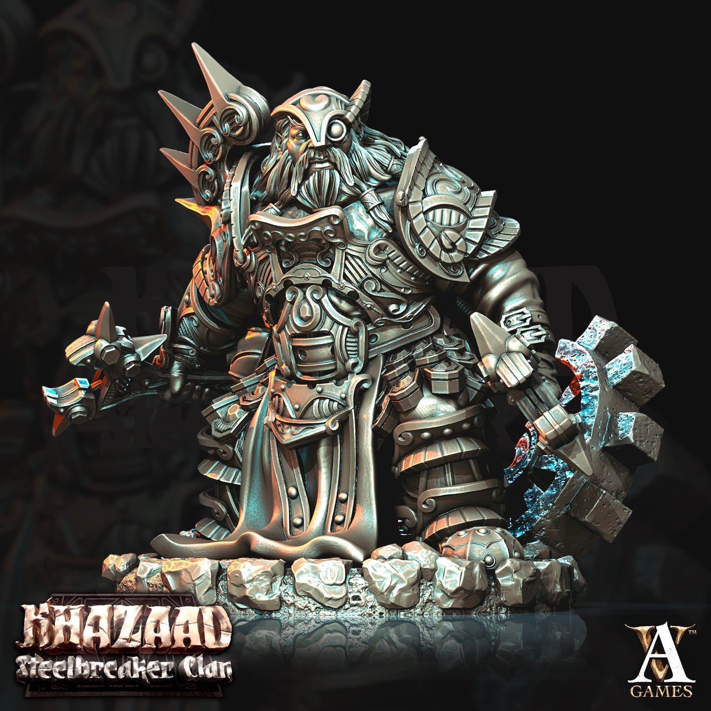 3D Printed Archvillain Games Khazaad Steelbreaker Clan - Steelbreaker Engineers 28mm 32mm D&D - 3D Printing Boss 