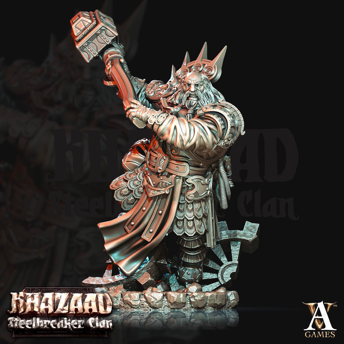 3D Printed Archvillain Games Khazaad Steelbreaker Clan - Steelbreaker Engineers 28mm 32mm D&D - 3D Printing Boss 
