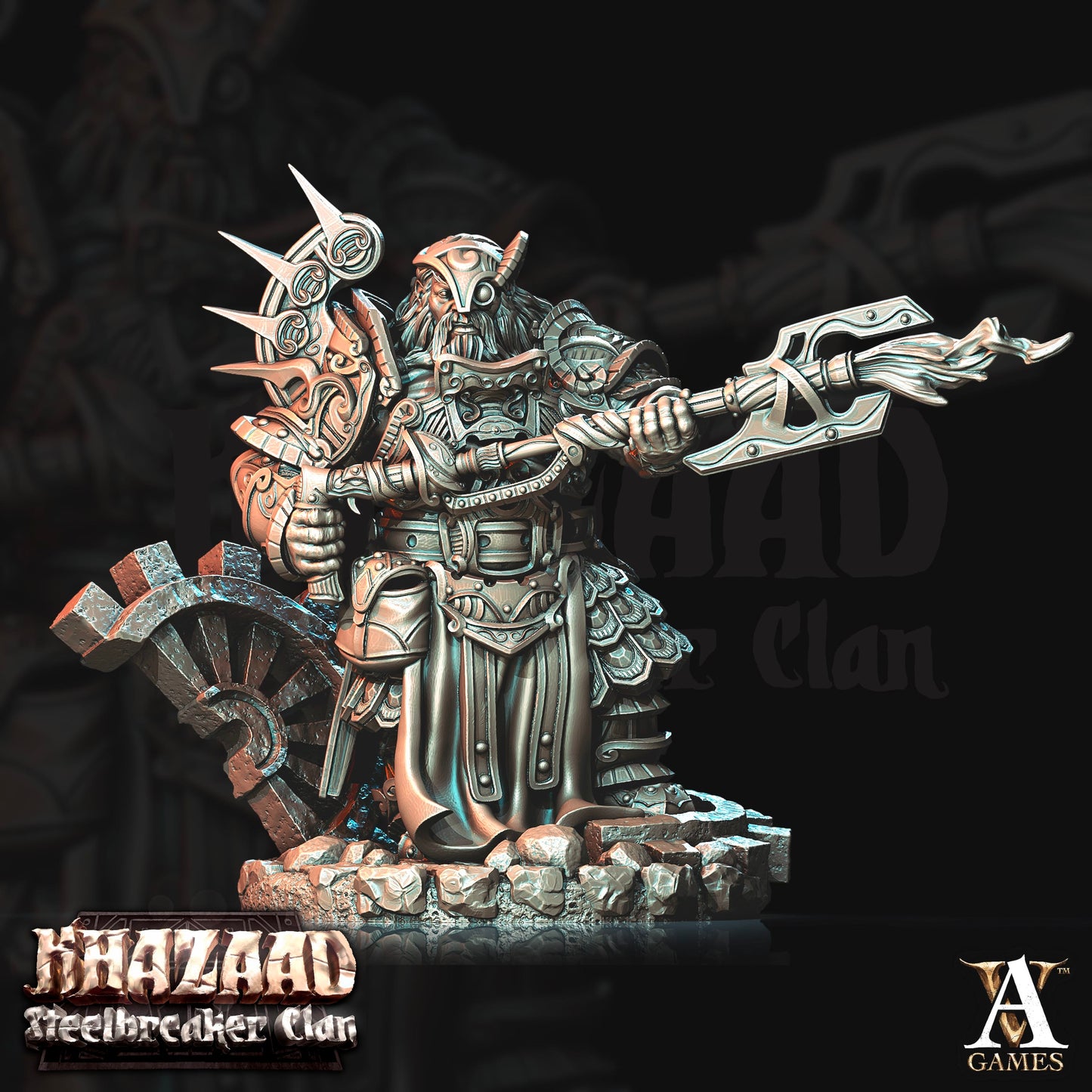 3D Printed Archvillain Games Khazaad Steelbreaker Clan - Steelbreaker Engineers 28mm 32mm D&D - 3D Printing Boss 