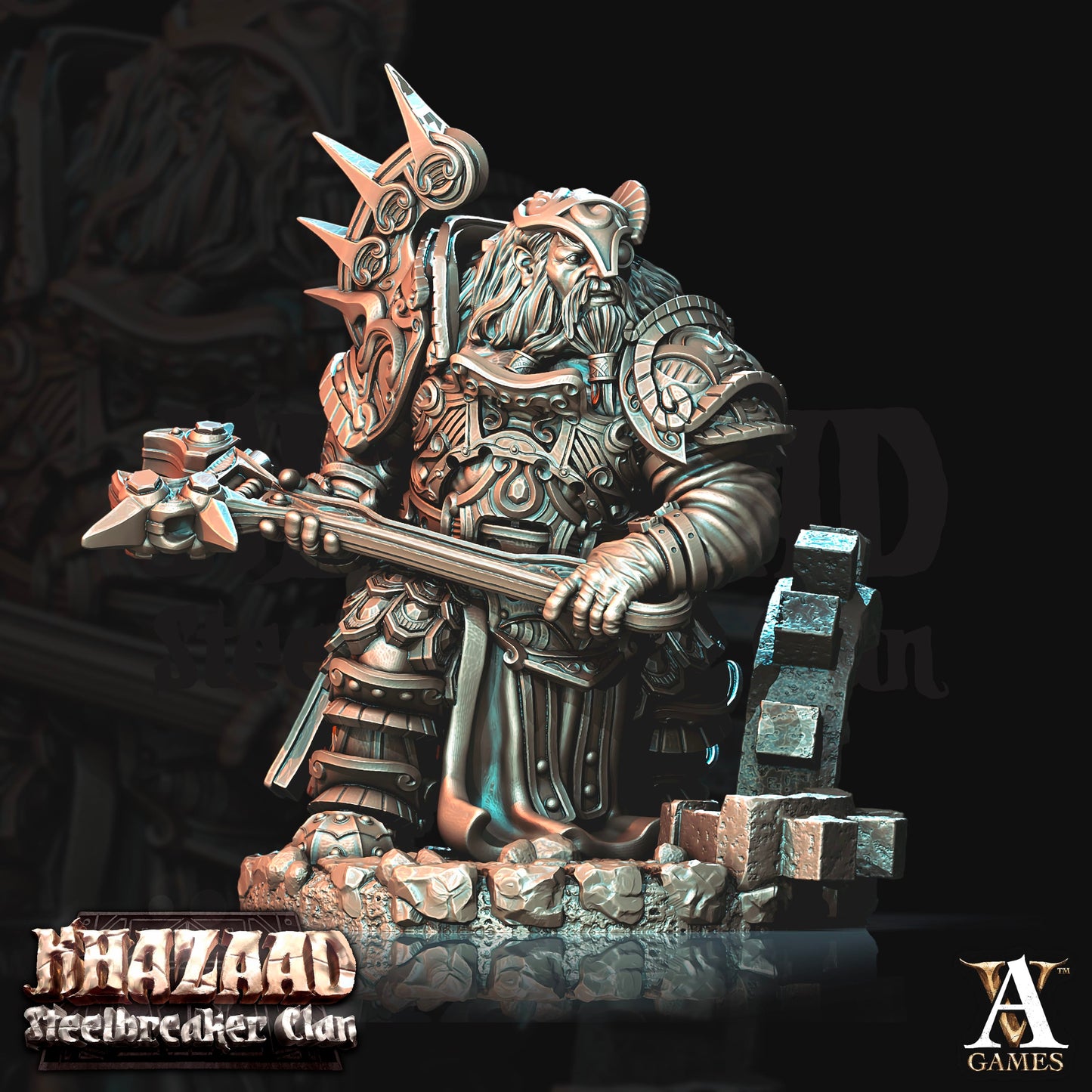 3D Printed Archvillain Games Khazaad Steelbreaker Clan - Steelbreaker Engineers 28mm 32mm D&D - 3D Printing Boss 