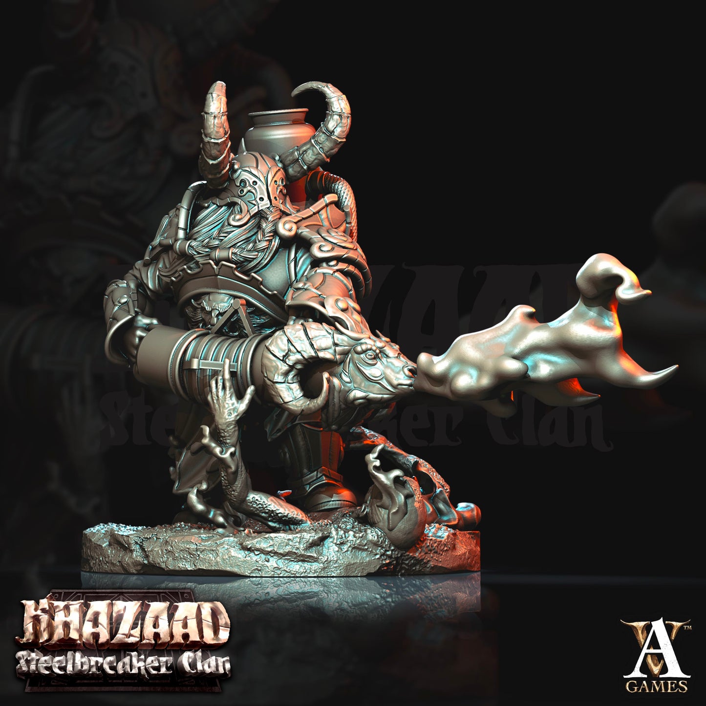 3D Printed Archvillain Games Khazaad Steelbreaker Clan - Steelbreaker Firespitters 28mm 32mm D&D - 3D Printing Boss 