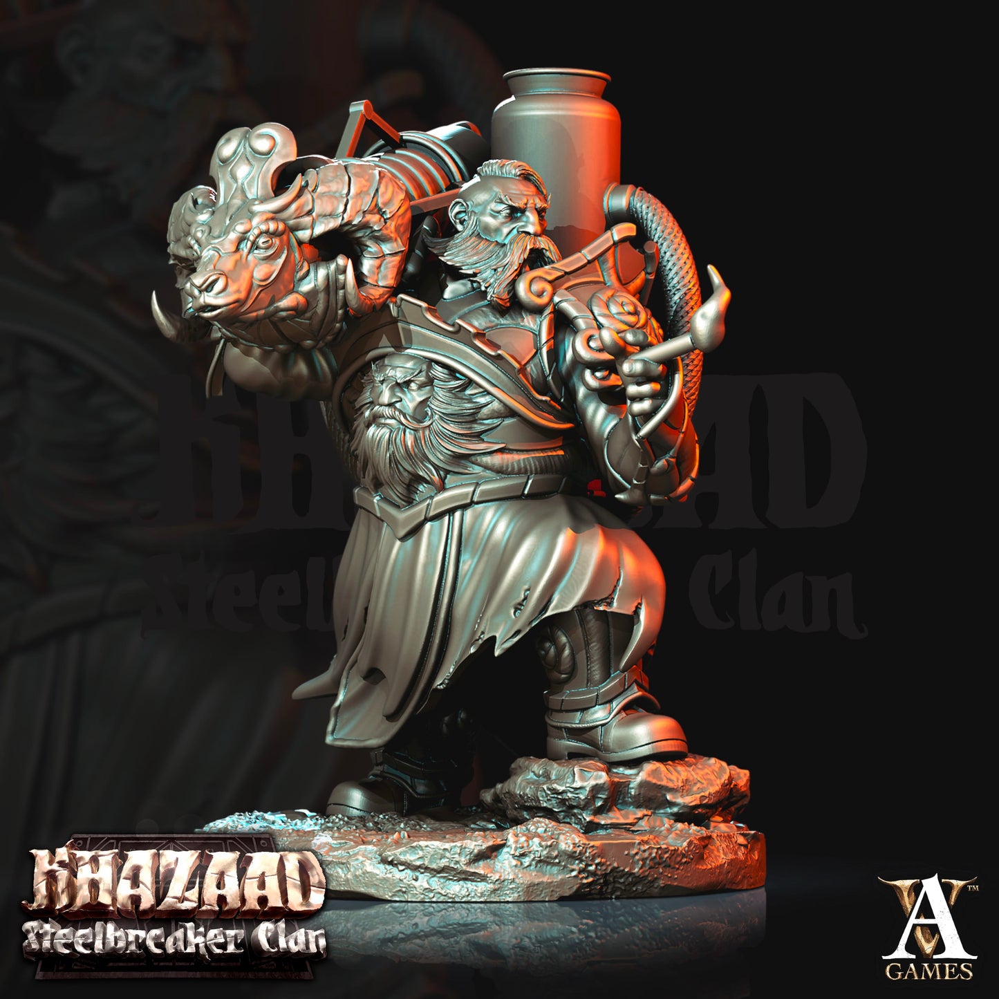 3D Printed Archvillain Games Khazaad Steelbreaker Clan - Steelbreaker Firespitters 28mm 32mm D&D - 3D Printing Boss 