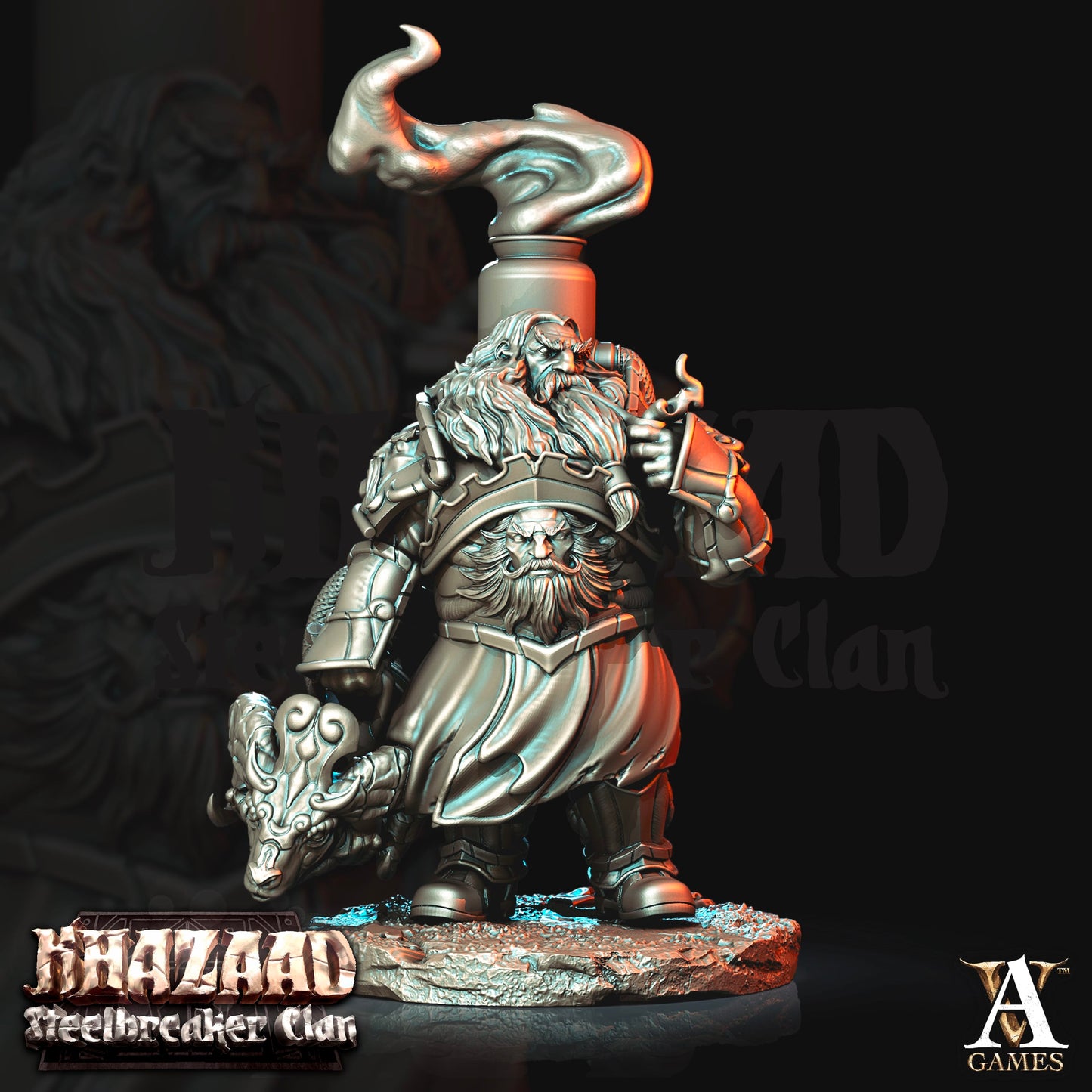 3D Printed Archvillain Games Khazaad Steelbreaker Clan - Steelbreaker Firespitters 28mm 32mm D&D - 3D Printing Boss 