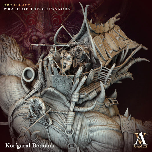 3D Printed Archvillain Games Kor’garal Bodoluk Orc Legacy Wrath of the Grimskorn 28 32mm D&D - 3D Printing Boss 