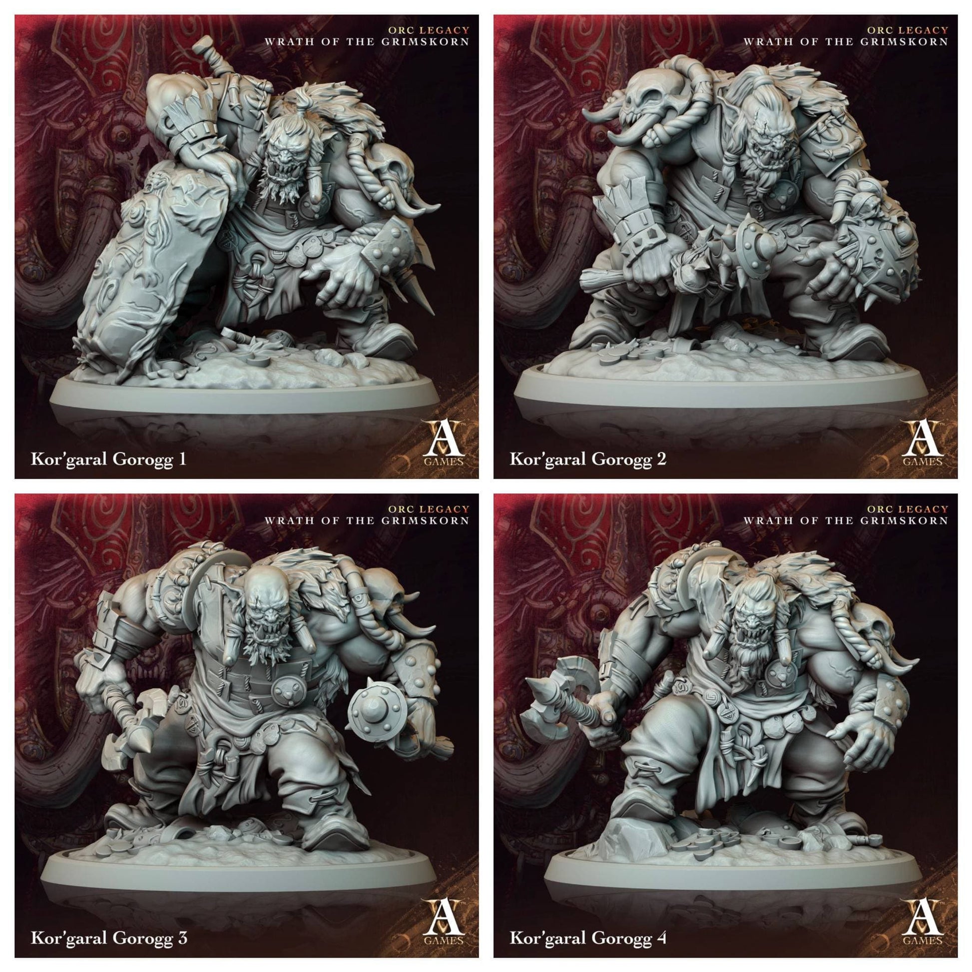 3D Printed Archvillain Games Kor'garal Gorogg Orc Legacy Wrath of the Grimskorn 28 32mm D&D - 3D Printing Boss 