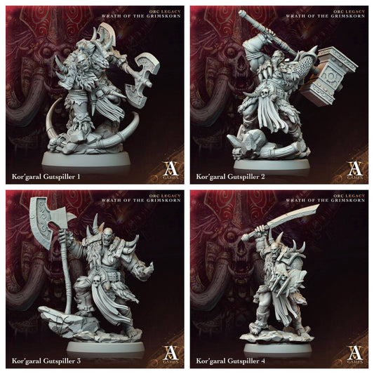 3D Printed Archvillain Games Kor’garal Gutspiller Orc Legacy Wrath of the Grimskorn 28 32mm D&D - 3D Printing Boss 