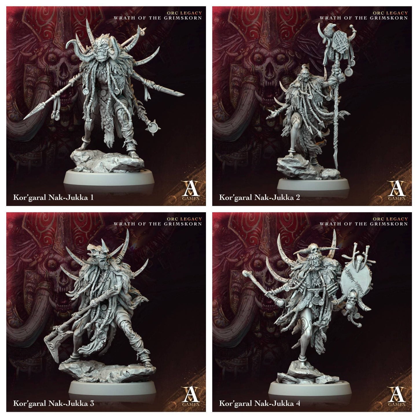 3D Printed Archvillain Games Kor’garal Nak Jukka Orc Legacy Wrath of the Grimskorn 28 32mm D&D - 3D Printing Boss 