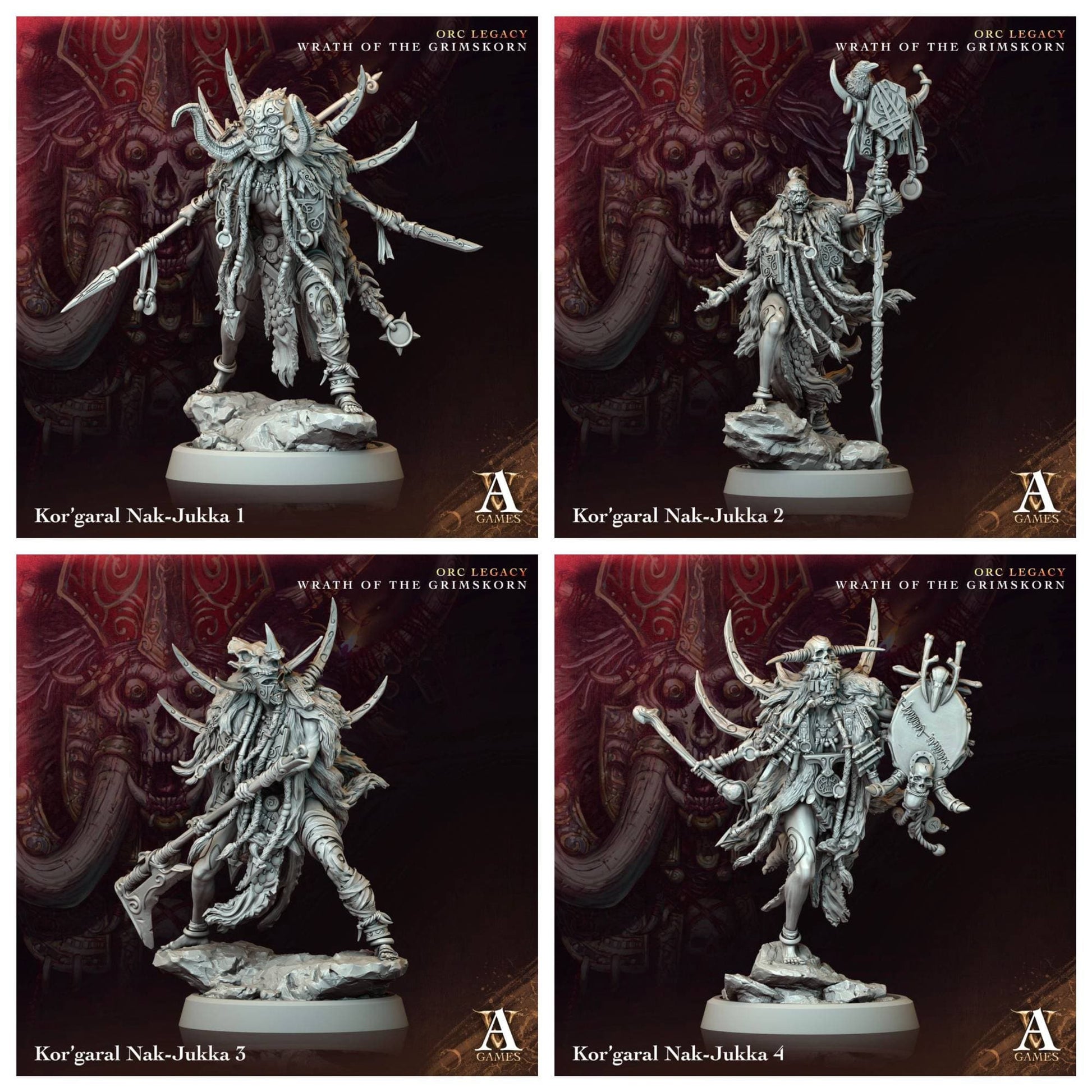 3D Printed Archvillain Games Kor’garal Nak Jukka Orc Legacy Wrath of the Grimskorn 28 32mm D&D - 3D Printing Boss 
