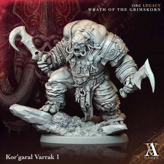 3D Printed Archvillain Games Kor'garal Varrak Orc Legacy Wrath of the Grimskorn 28 32mm D&D - 3D Printing Boss 