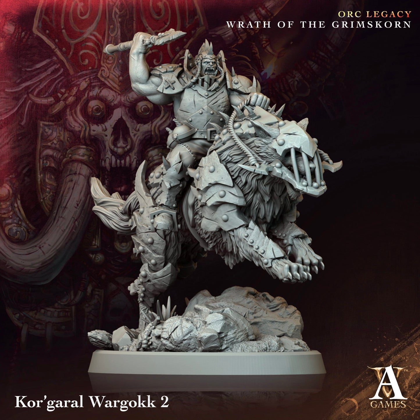 3D Printed Archvillain Games Kor garal Wargokk Orc Legacy Wrath of the Grimskorn 28 32mm D&D - 3D Printing Boss 