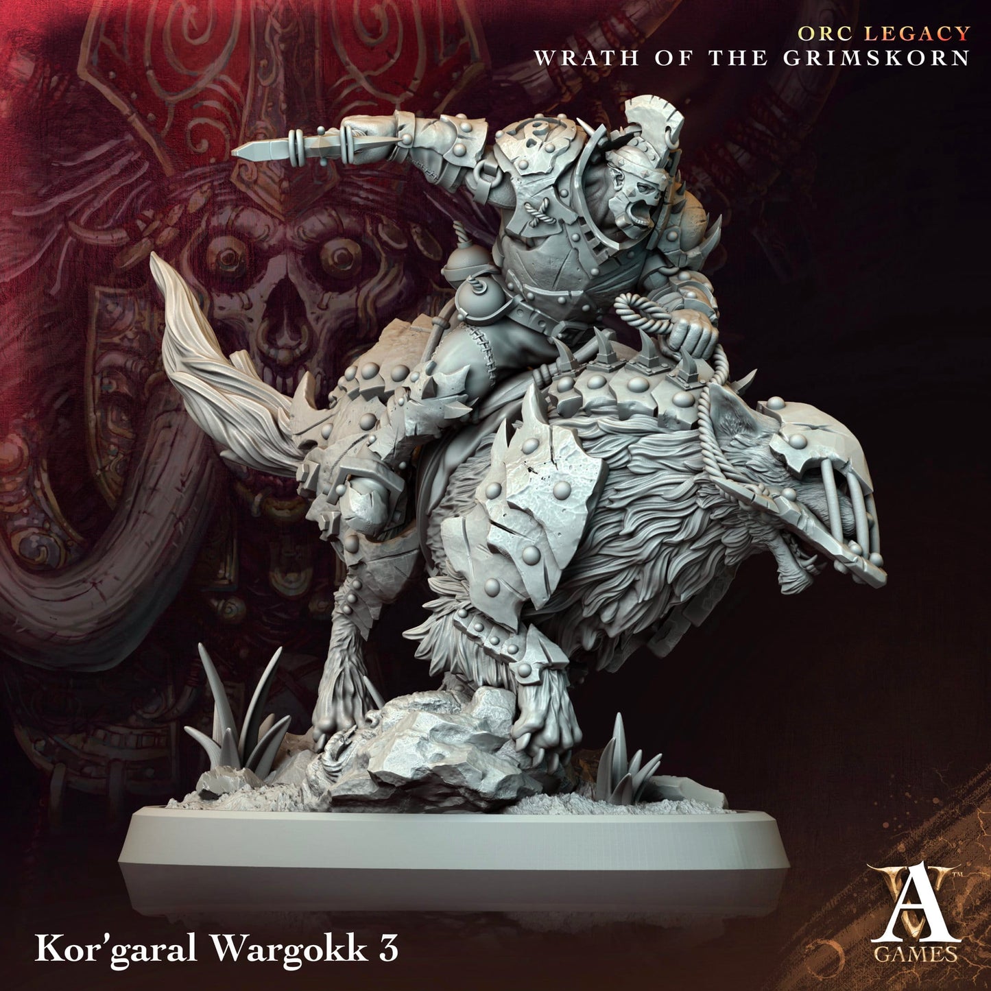 3D Printed Archvillain Games Kor garal Wargokk Orc Legacy Wrath of the Grimskorn 28 32mm D&D - 3D Printing Boss 