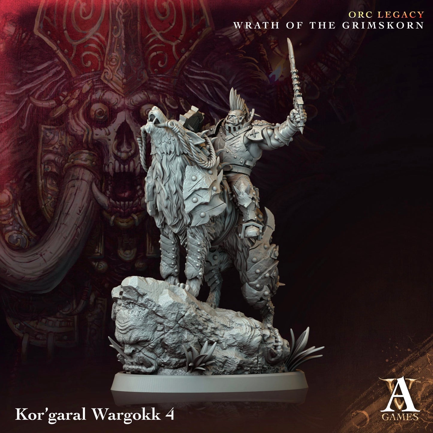 3D Printed Archvillain Games Kor garal Wargokk Orc Legacy Wrath of the Grimskorn 28 32mm D&D - 3D Printing Boss 