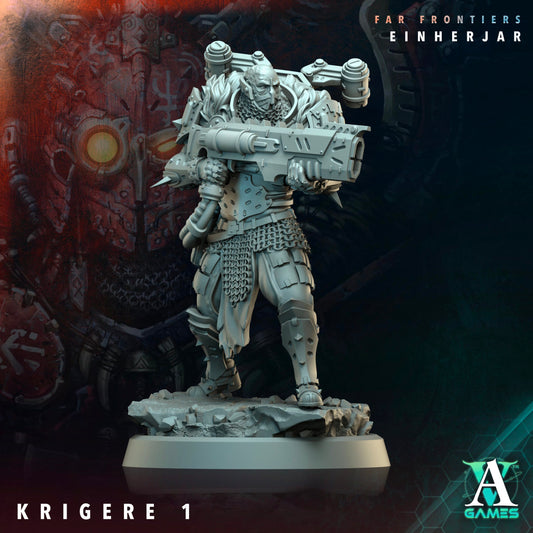 3D Printed Archvillain Games Krigere Far Frontiers Einherjar 28 32mm D&D - 3D Printing Boss 