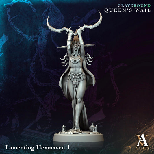 3D Printed Archvillain Games Lamenting Hexmaven Gravebound Queen's Wail 28 32mm D&D - 3D Printing Boss 