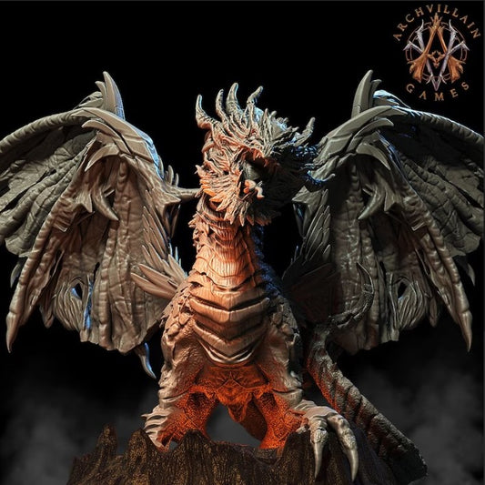 3D Printed Archvillain Games - Lava Dragon 28mm 32mm D&D - 3D Printing Boss 