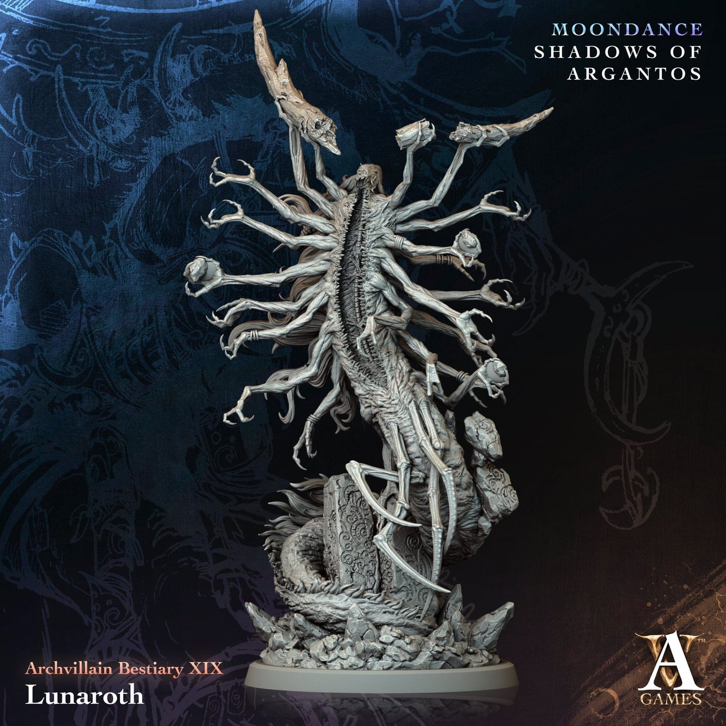 3D Printed Archvillain Games Lunaroth Archvillain Bestiary Vol XLV 28 32mm D&D - 3D Printing Boss 