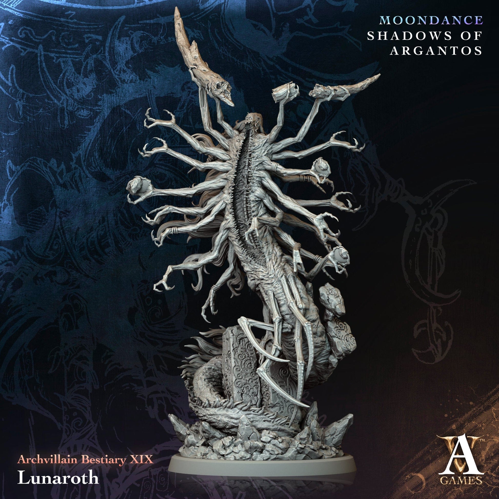 3D Printed Archvillain Games Lunaroth Archvillain Bestiary Vol XLV 28 32mm D&D - 3D Printing Boss 