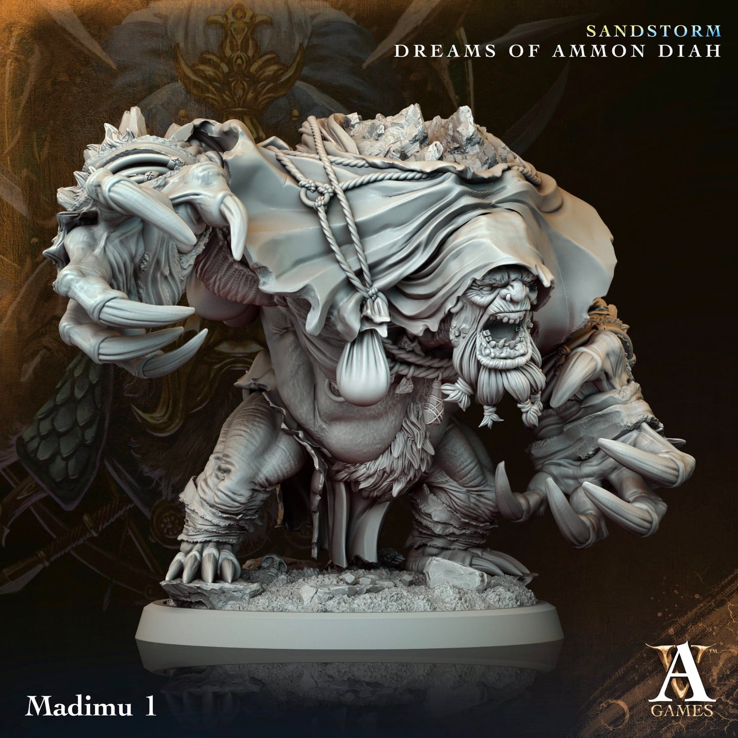 3D Printed Archvillain Games Madimu Sandstorm Dreams of Ammon Diah 28 32mm D&D - 3D Printing Boss 