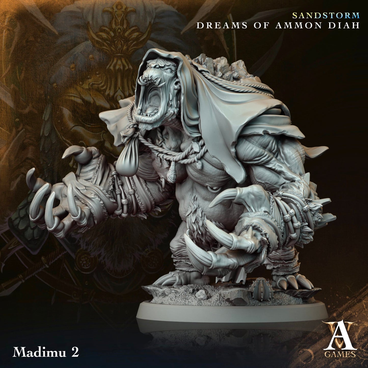3D Printed Archvillain Games Madimu Sandstorm Dreams of Ammon Diah 28 32mm D&D - 3D Printing Boss 