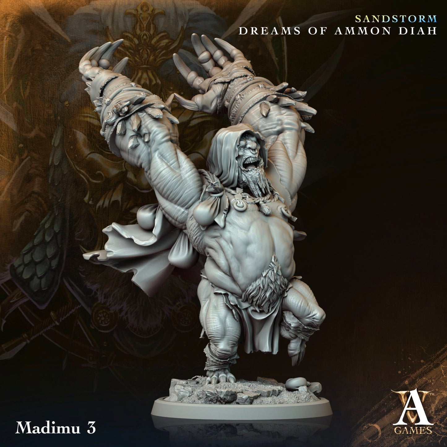 3D Printed Archvillain Games Madimu Sandstorm Dreams of Ammon Diah 28 32mm D&D - 3D Printing Boss 