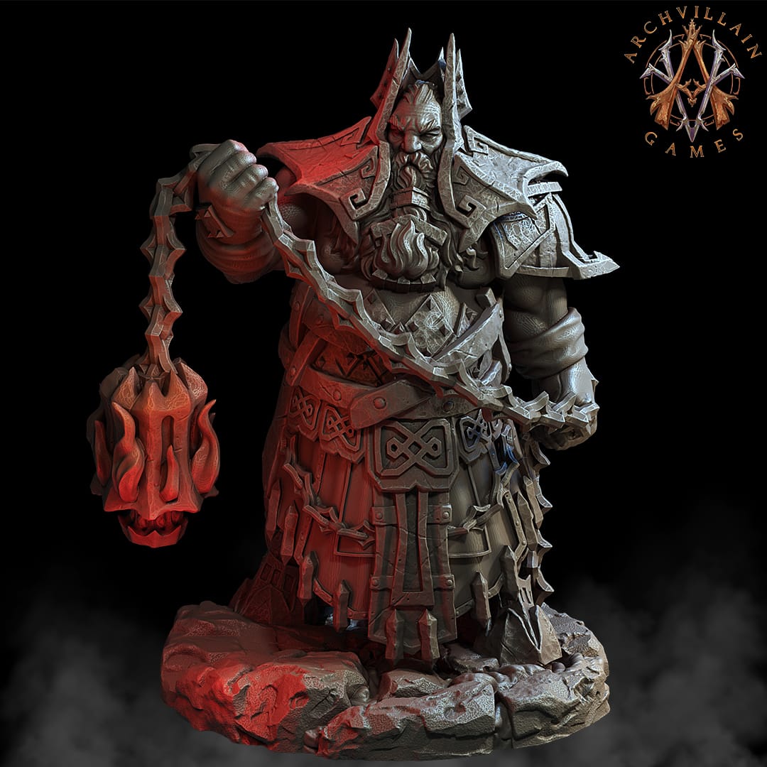 3D Printed Archvillain Games Magma Lords - Fire Giant Priest 28mm 32mm D&D - 3D Printing Boss 