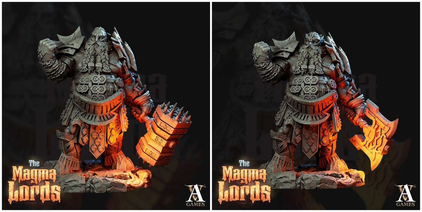 3D Printed Archvillain Games Magma Lords - Fire Giant Skullcrushers 28mm 32mm D&D - 3D Printing Boss 
