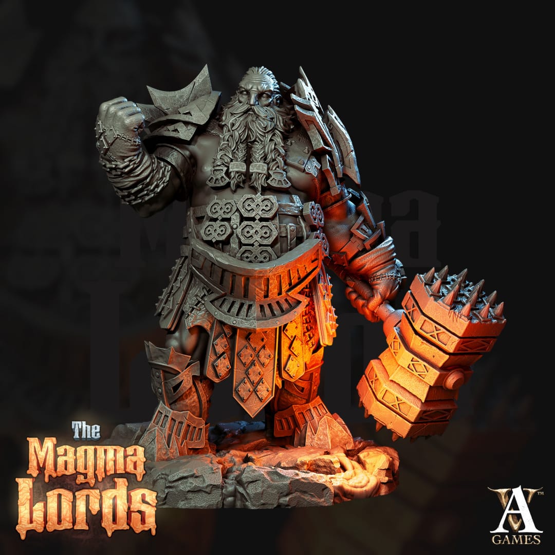 3D Printed Archvillain Games Magma Lords - Fire Giant Skullcrushers 28mm 32mm D&D - 3D Printing Boss 
