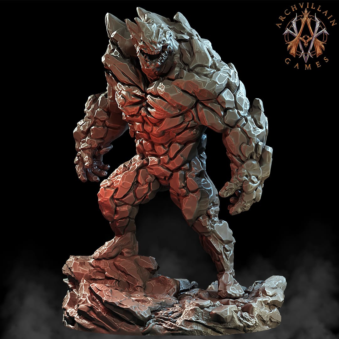 3D Printed Archvillain Games Magma Lords - Magma Elemental 28mm 32mm D&D - 3D Printing Boss 