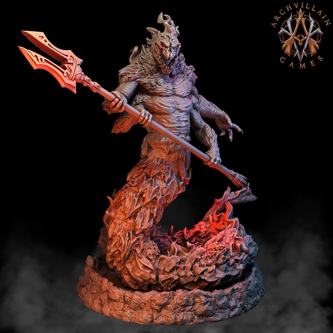 3D Printed Archvillain Games Magma Lords - Salamander Lords 28mm 32mm D&D - 3D Printing Boss 