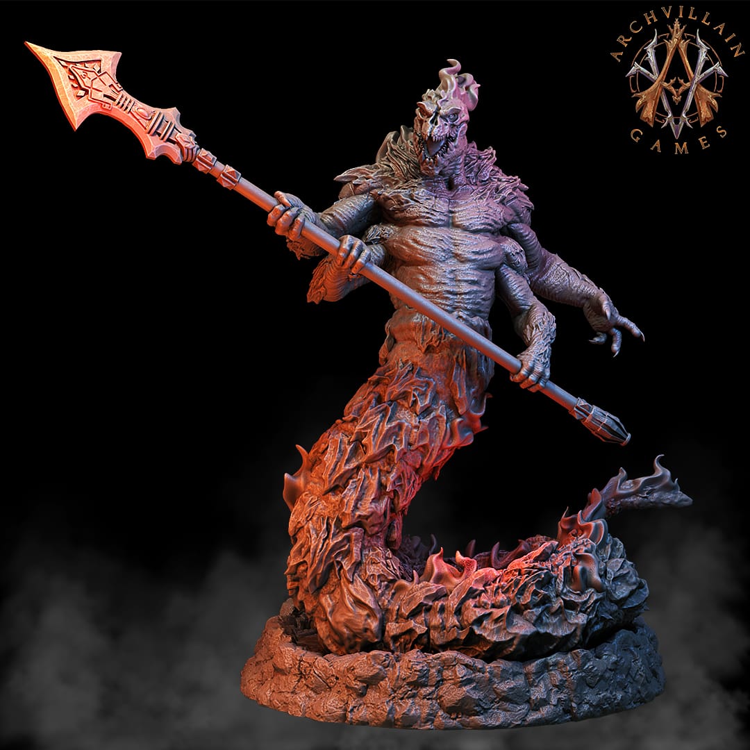 3D Printed Archvillain Games Magma Lords - Salamander Lords 28mm 32mm D&D - 3D Printing Boss 