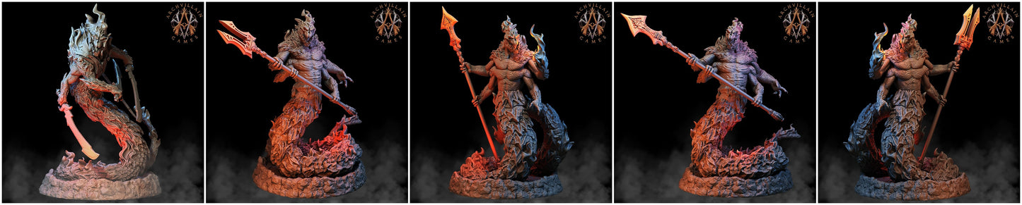 3D Printed Archvillain Games Magma Lords - Salamander Lords 28mm 32mm D&D - 3D Printing Boss 