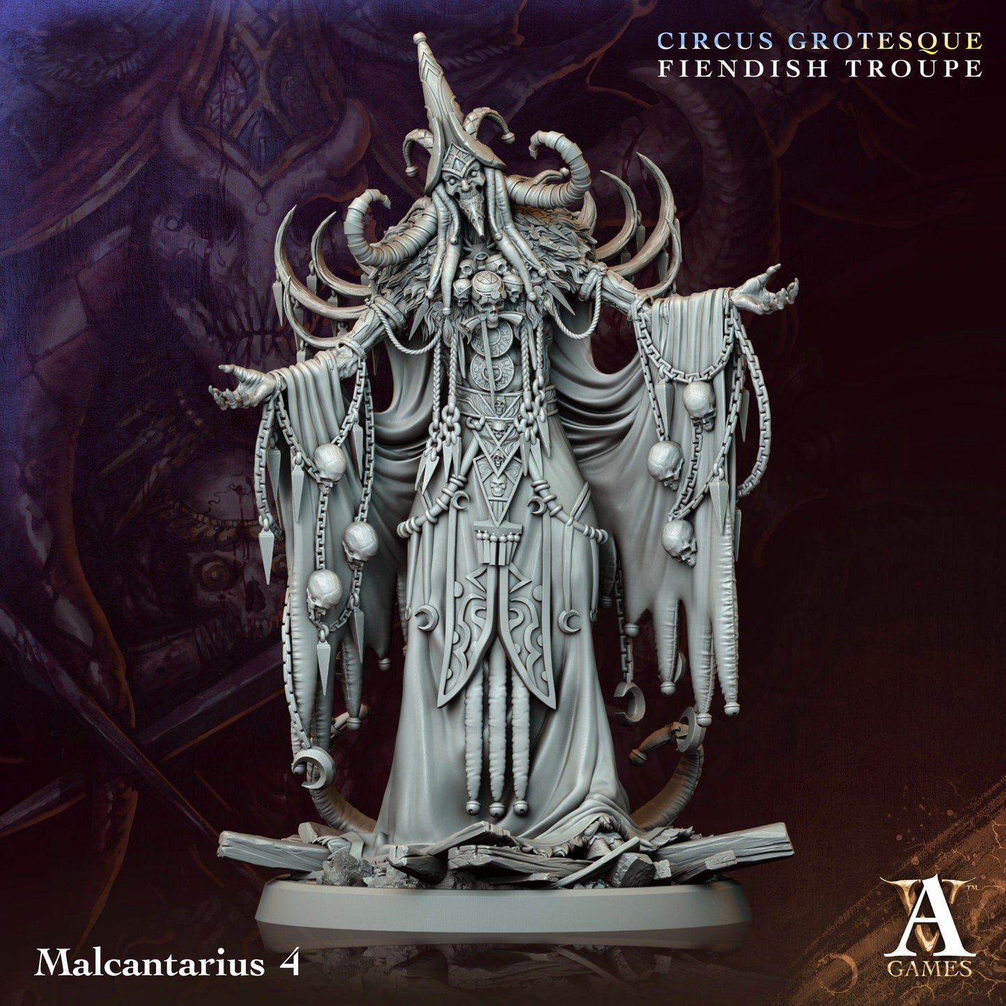 3D Printed Archvillain Games Malcantarius Circus Grotesque Fiendish Troupe 28 32mm D&D - 3D Printing Boss 