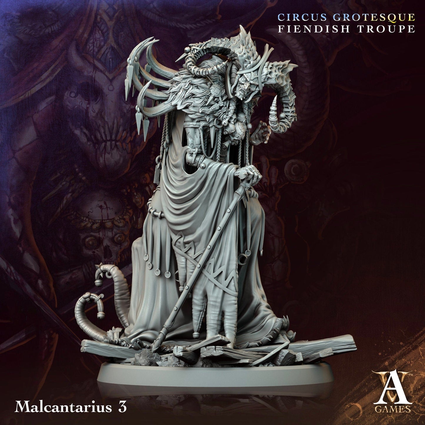 3D Printed Archvillain Games Malcantarius Circus Grotesque Fiendish Troupe 28 32mm D&D - 3D Printing Boss 
