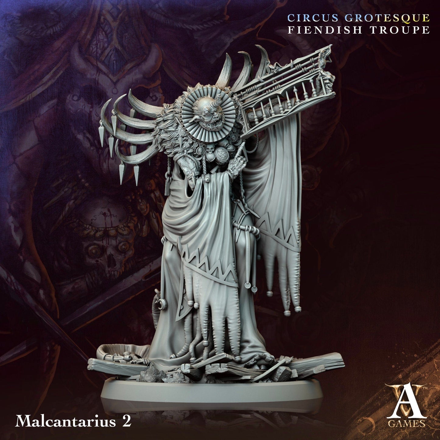 3D Printed Archvillain Games Malcantarius Circus Grotesque Fiendish Troupe 28 32mm D&D - 3D Printing Boss 