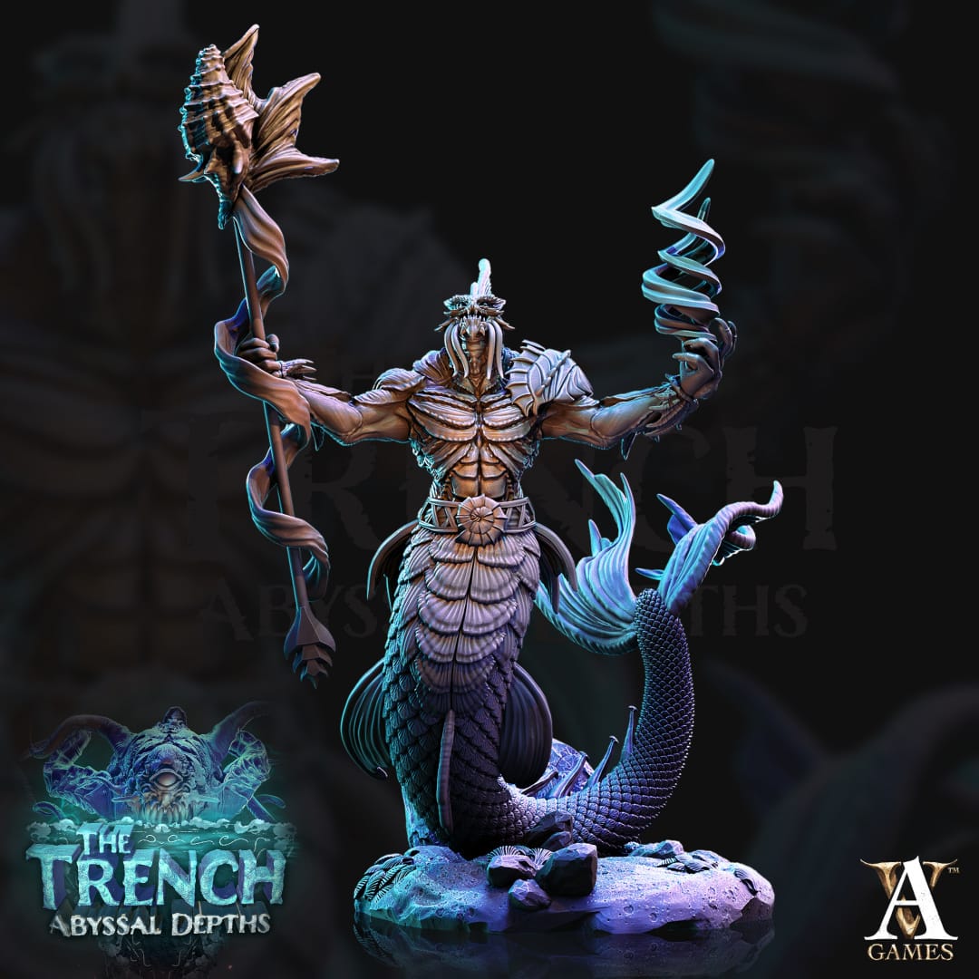 3D Printed Archvillain Games Merrows The Trench Abyssal Depths 28 32mm D&D - 3D Printing Boss 