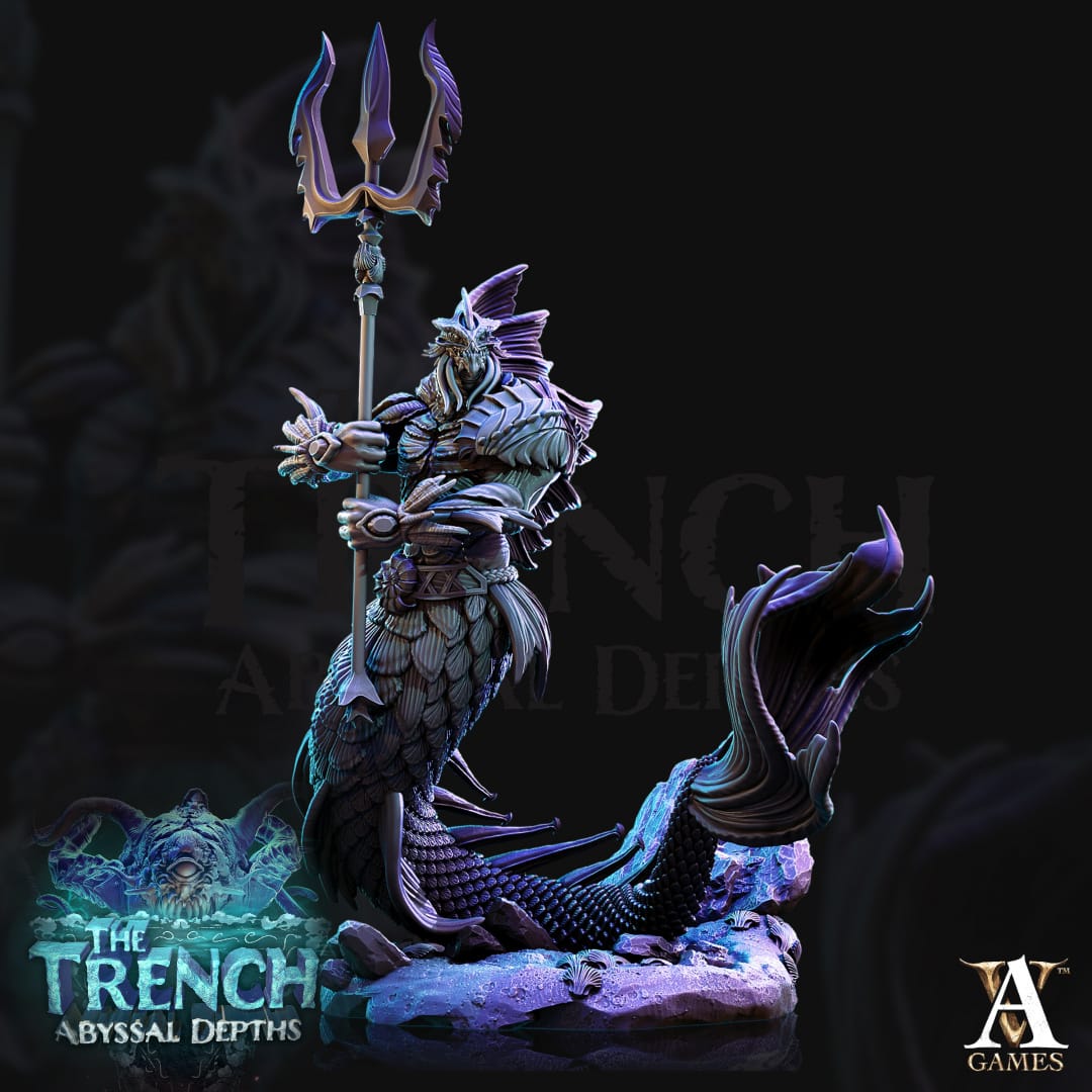 3D Printed Archvillain Games Merrows The Trench Abyssal Depths 28 32mm D&D - 3D Printing Boss 