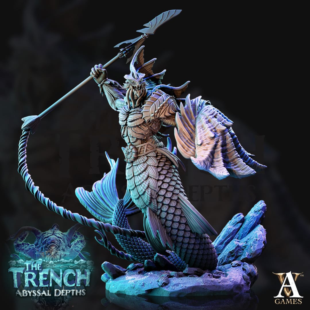 3D Printed Archvillain Games Merrows The Trench Abyssal Depths 28 32mm D&D - 3D Printing Boss 
