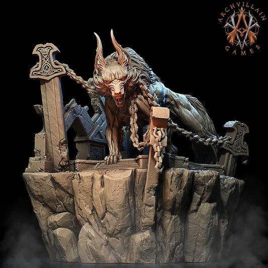 3D Printed Archvillain Games Moonbiten - Fenris the Wolf God 28mm 32mm D&D - 3D Printing Boss 